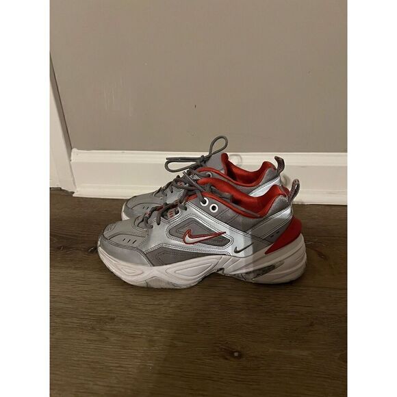 Nike W M2k Tekno Womens Bq3378-001 Size 5 Gray Red m3 Reflection - Picture 1 of 10